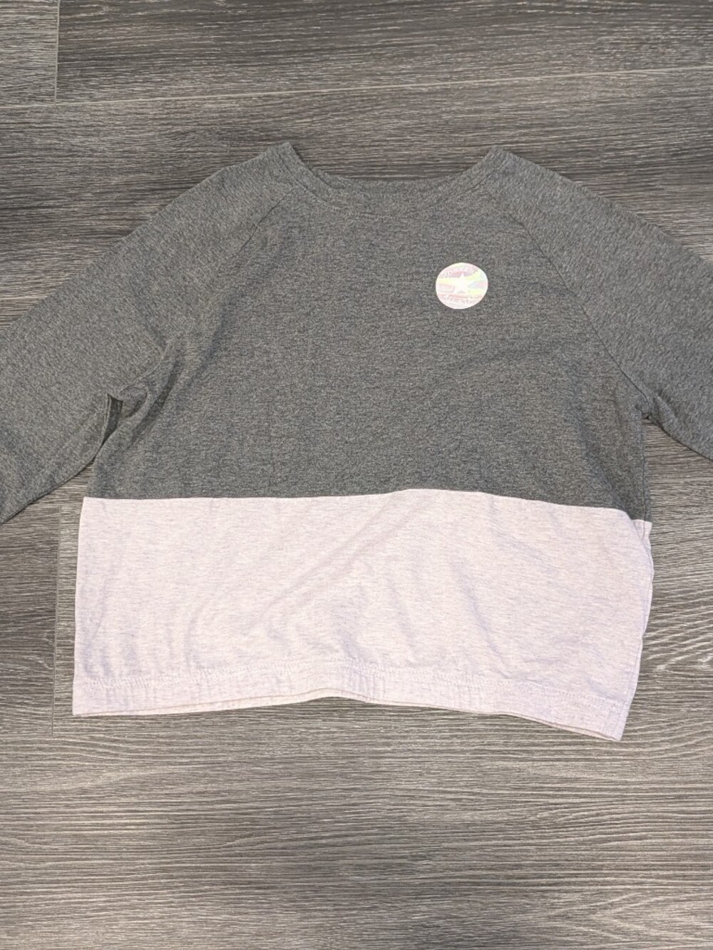 Converse Two-Tone Crewneck Sweatshirt in Gray and Light Pink